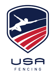 USA Fencing crest, engraved on the card
